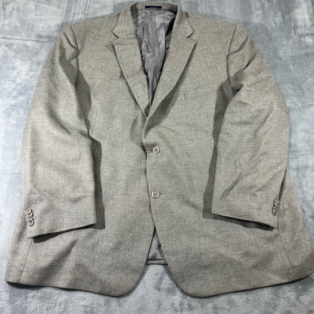 Hart Schaffner Marx Loro Piana 100% Cashmere Blazer Mens Sport Coat Grey Tan